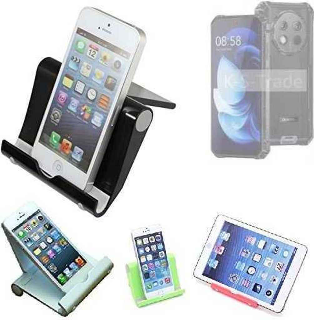 K-S-Trade Handy-Ständer kompatibel mit Oukitel WP28 faltbarer Tischständer Smartphone Tablet Halterung Reise