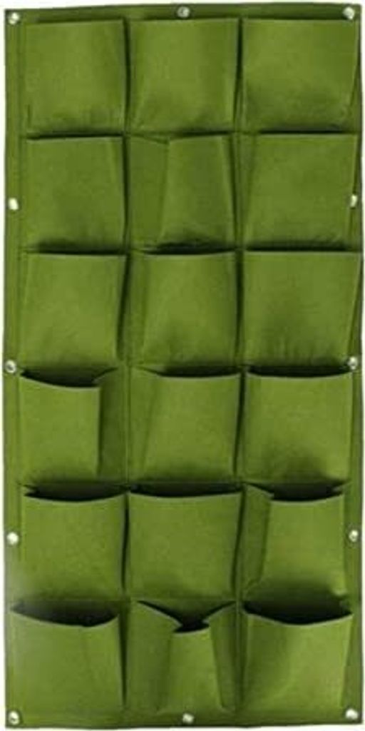 18 Pocket Vertical Wall Garden Pflanzgefäß, wasserdicht atmungsaktiv Filz Stoff Wandbehang Pflanzbeutel für Indoor Outdoor Gartenarbeit Pflanzen...