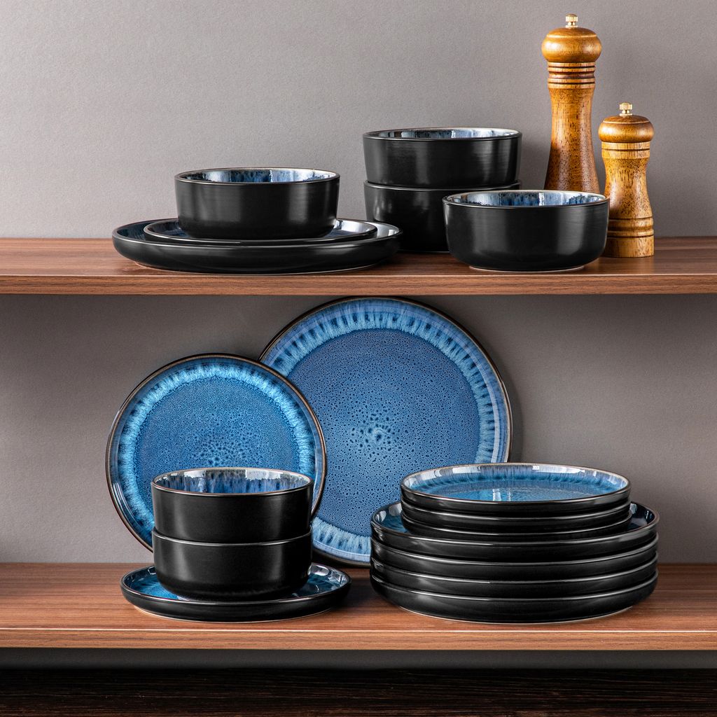 Salt & Pepper Serviesset Artisan Green - 12-delig / 4 personen - 4 dinerborden, 4 ontbijtborden