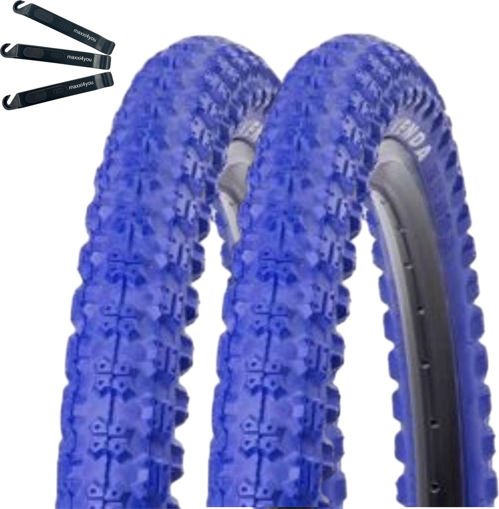 Angebot-Set / 2 x Kenda K-51 Fahrradreifen BMX in Blau 58-406 (20 x 2.25) inkl. maxxi4you Reifenheber