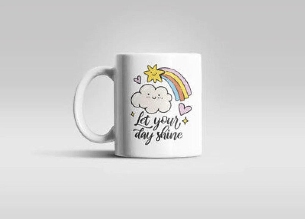 Let Your Day Shine Kaffeetasse Teetasse Geschenkidee