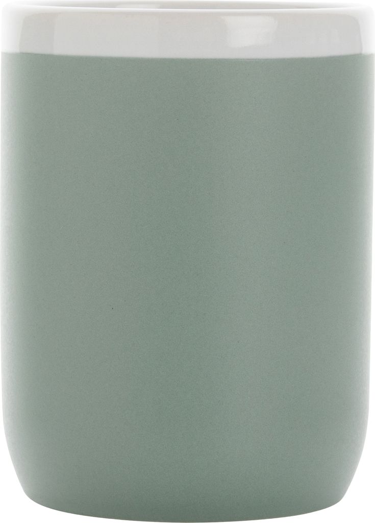 XD Collection - Kaffeebecher, Kontrastrand, Keramik, 300ml XD138 (Einheitsgröße) (Grün/Weiß)