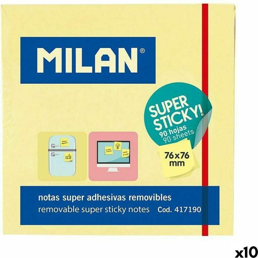 Milan Gelbe Haftnotizen 76 x 76 mm (10 Stück)