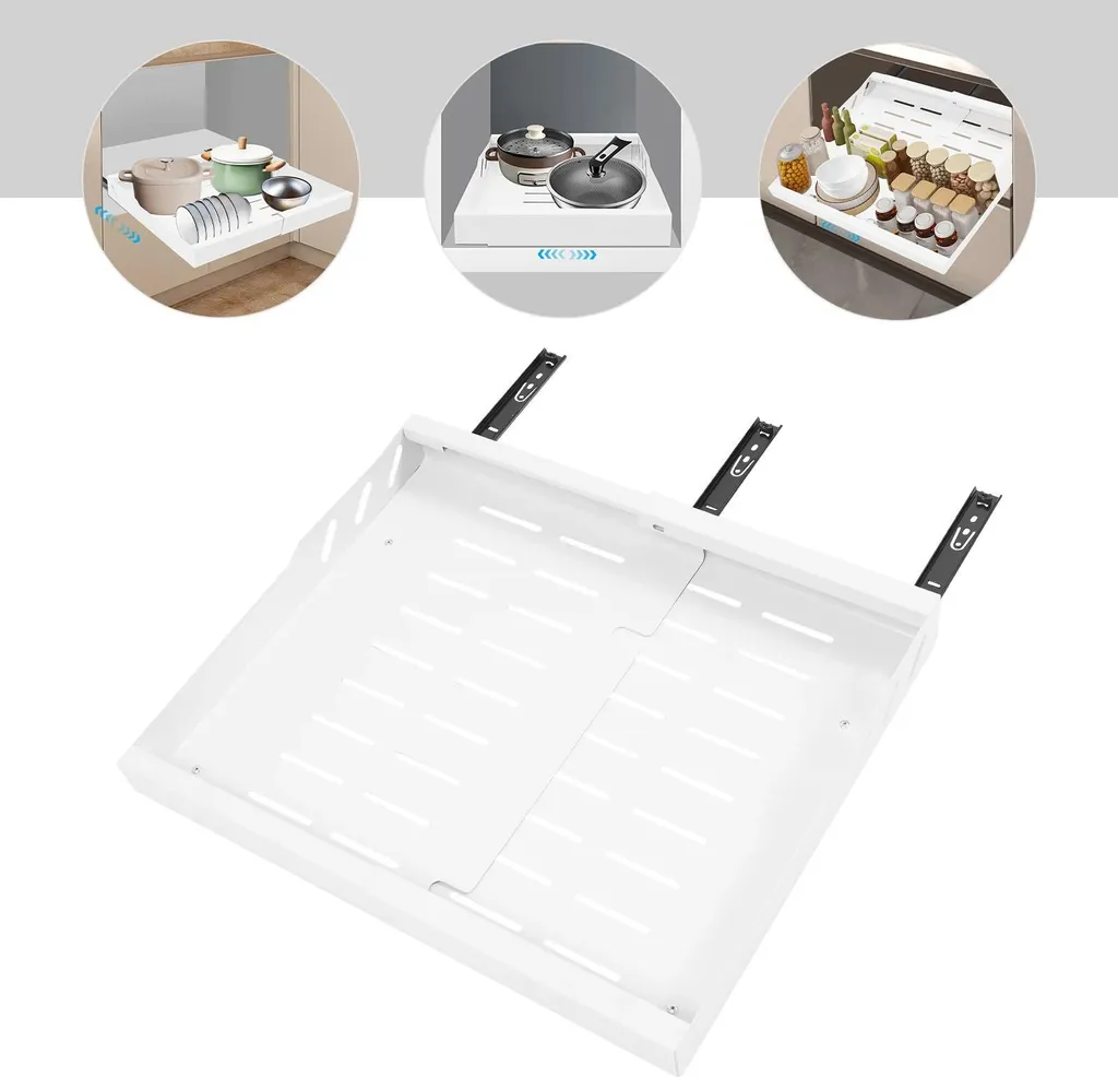 Organizer Estensibile Monostrato Bianco | Portaspezie Telescopico
