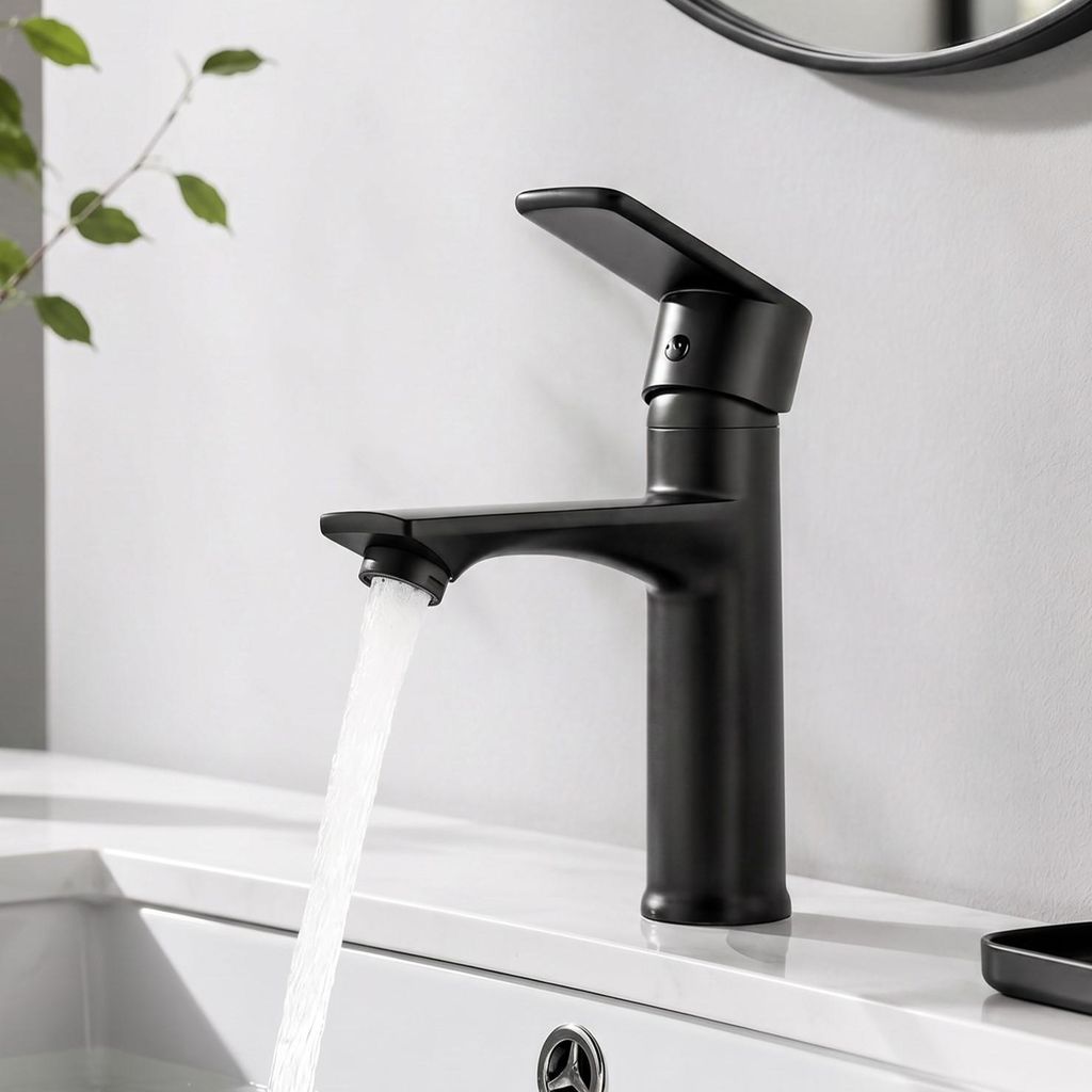 Homelody Wasserhahn Bad Schwarz,Waschtischarmatur Produktbild 