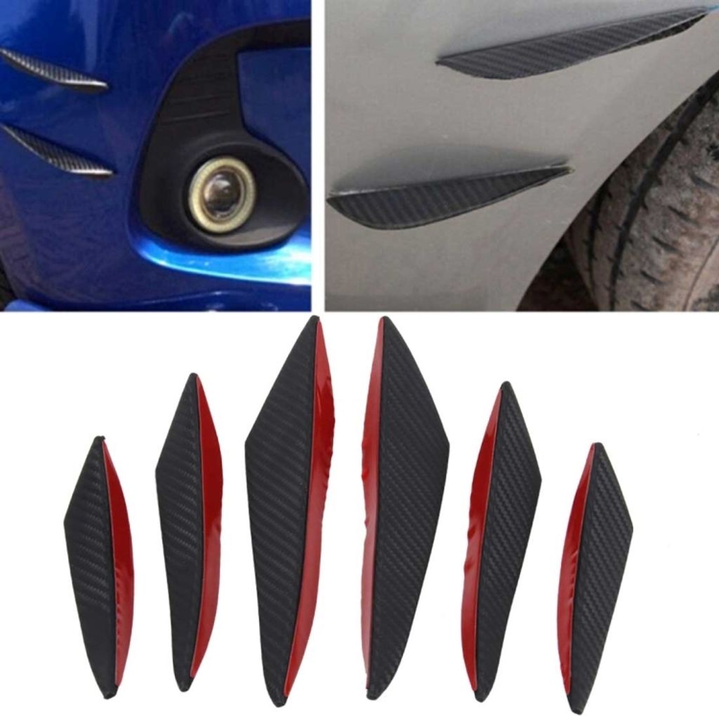 6 PCS Universal Carbon Fiber Style Auto Front Stoßfänger Body Spoiler Lip Splitter Schutz Bar Strip Guard Aufkleber