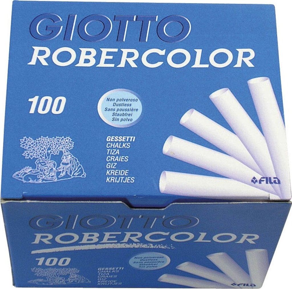 Giotto 538800 Tafelkreide Robercolor - rund, weiß, Länge 80 Immagine del prodotto 