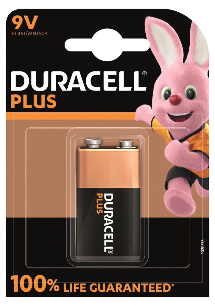 DURACELL Batterie Plus 9V MN1604/6LR61 1er Blister Immagine del prodotto 