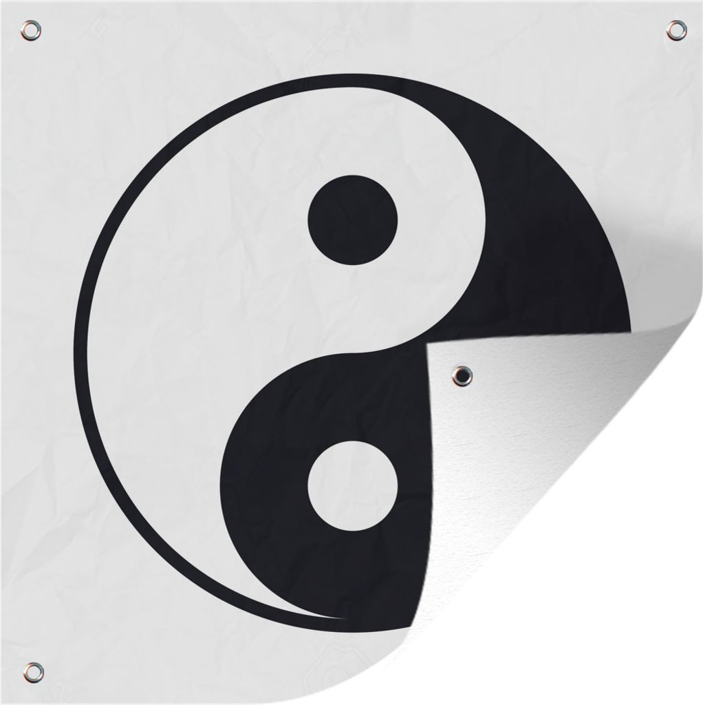 MuchoWow 100x100 cm Outdoor-Poster Gartendeko Sichtschutz Garten Poster für den Garten Eine traditionelle Illustration von Yin und Yang