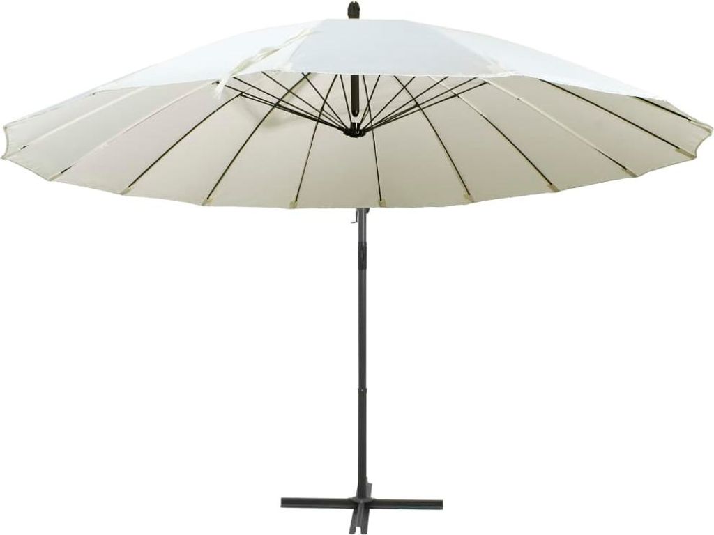 vidaXL Ampelschirm Weiß 3 m Aluminium-Mast