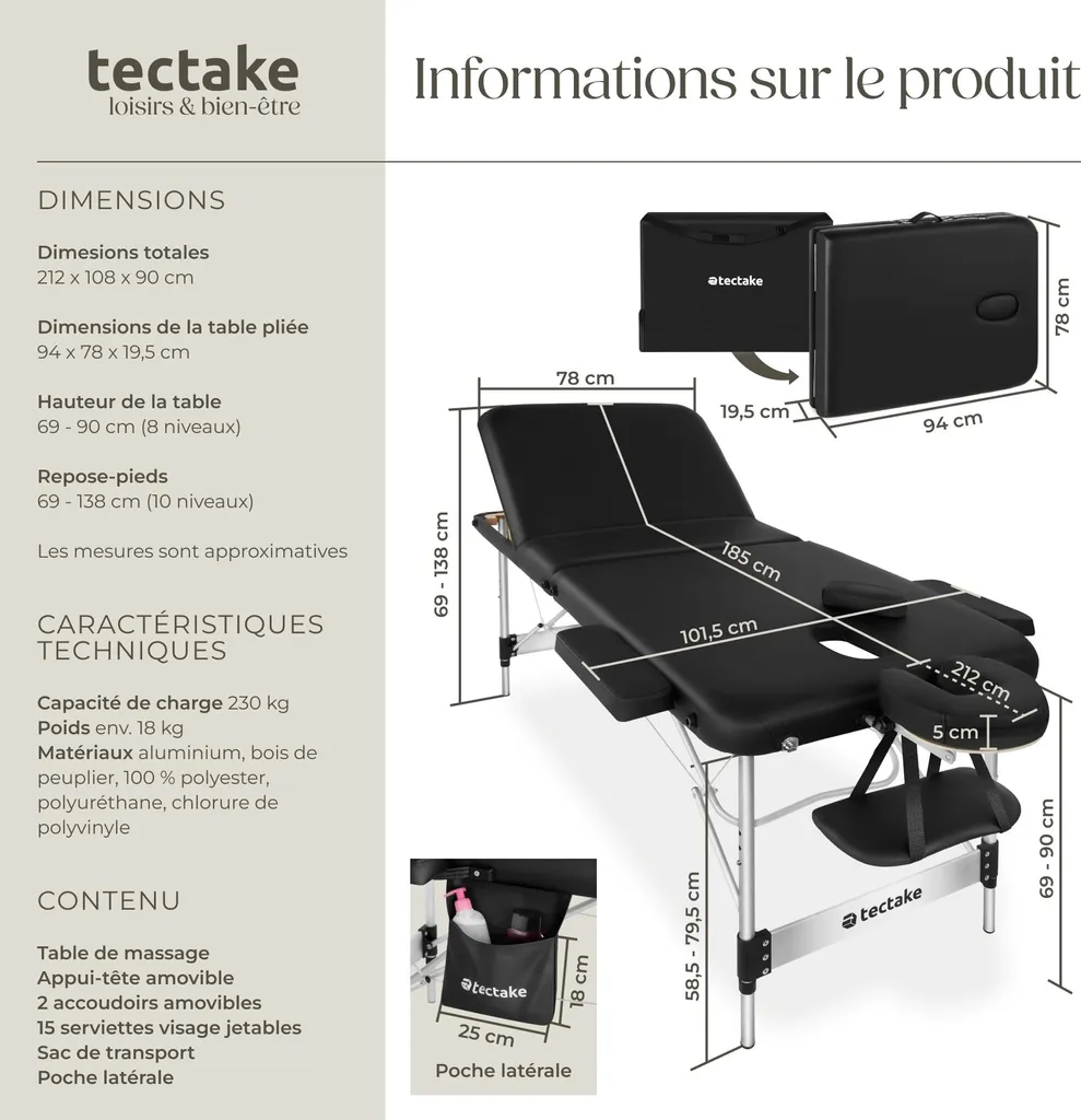 Table de massage KO TAO - Solution stable pour vos soins à domicile
