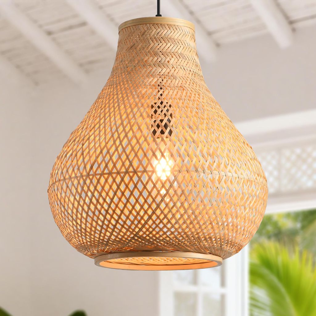 Suspension Parrot Uncle en bambou, abat-jour en bambou Image du produit 