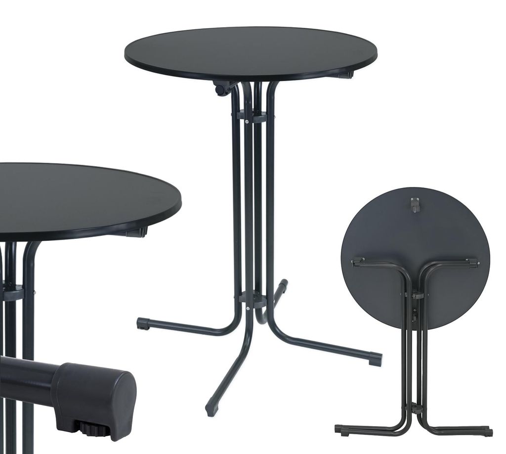 Stehtisch klappbar Ø 80 cm Höhe 110 cm Stahl Gastrotisch Produktbild 