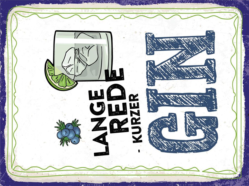 vianmo Holzschild 40x30 cm Lange Rede kurzer GIN Deko Schild