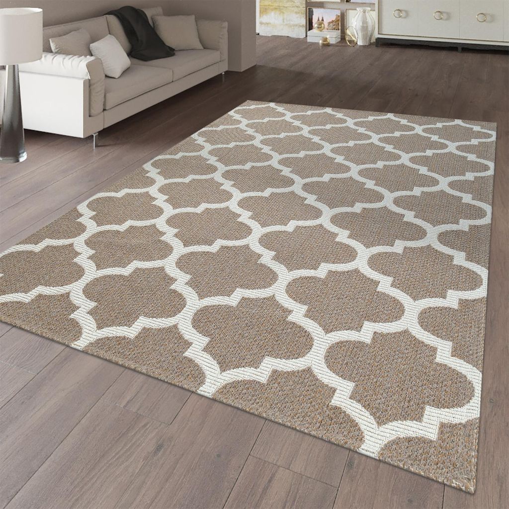 TT Home Flachgewebter Teppich Marokkanisches Muster Produktbild 