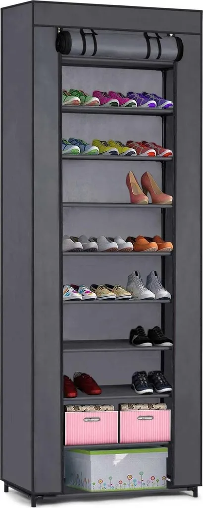 Armoire à chaussures en tissu Massido - Étagère de rangement pliable
