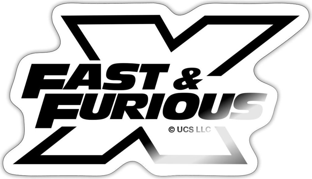 Spreadshirt Fast and Furious 10 Logo mit X schwarz Sticker Aufkleber, 10 x 10 cm, Weiß glänzend