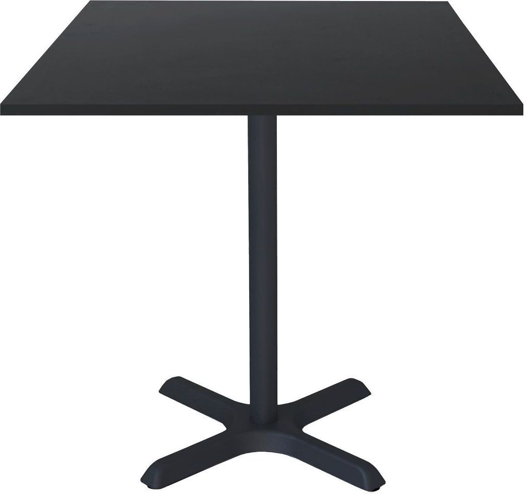 Tisch 70 x 70 cm – Modell Dina mit Fuß und schlichtem Schwarz