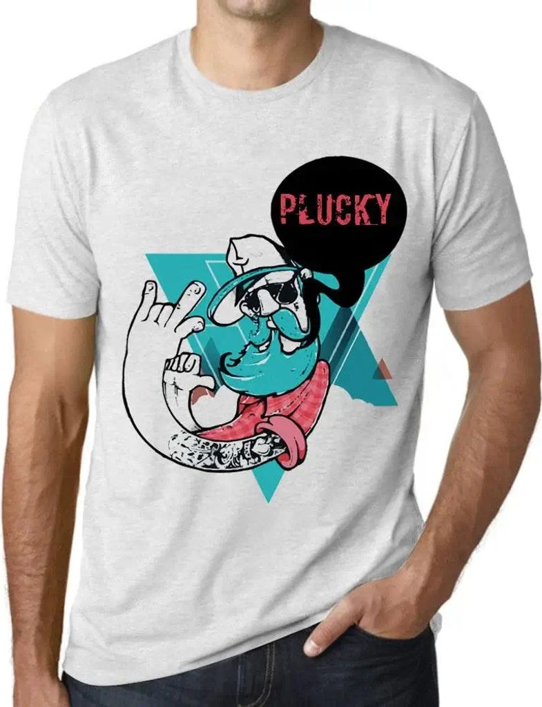 Herren Grafik T-Shirt Funky Grampa Plucky Öko-Verantwortlich Vintage Jahrgang Kurzarm Lustige Druck Geburtstag Geschenk Mann
