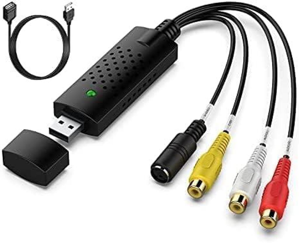 USB-Video- und Audio-Aufnahmegerät, Videoaufnahme-Karte digitalisiert Video, Konverter von VHS zu Digital, für Windows 11/10/8
