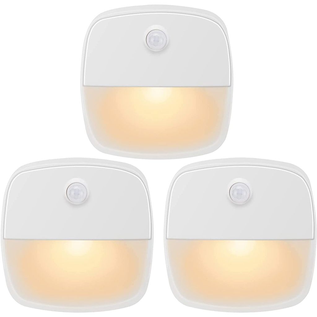 3 Stück LED Nachtlicht Batteriebetrieben Warmweiß mit Produktbild 
