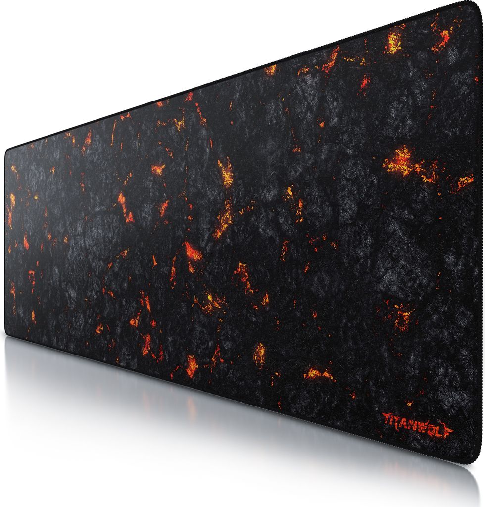 Titanwolf Gaming Mauspad, XXXL Speed Mousepad 1200 x 400 mm, Geschwindigkeit & Präzision, Lava