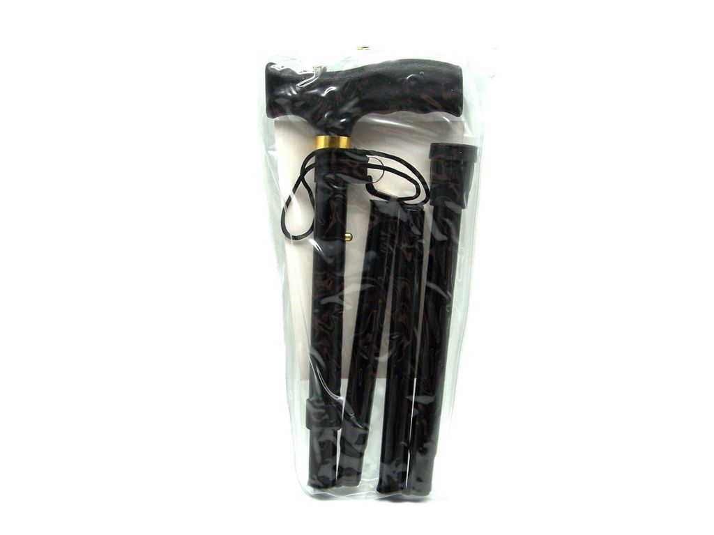 Gehstock - Krückstock - faltbar, Aluminium,  schwarz /  Produktbild 