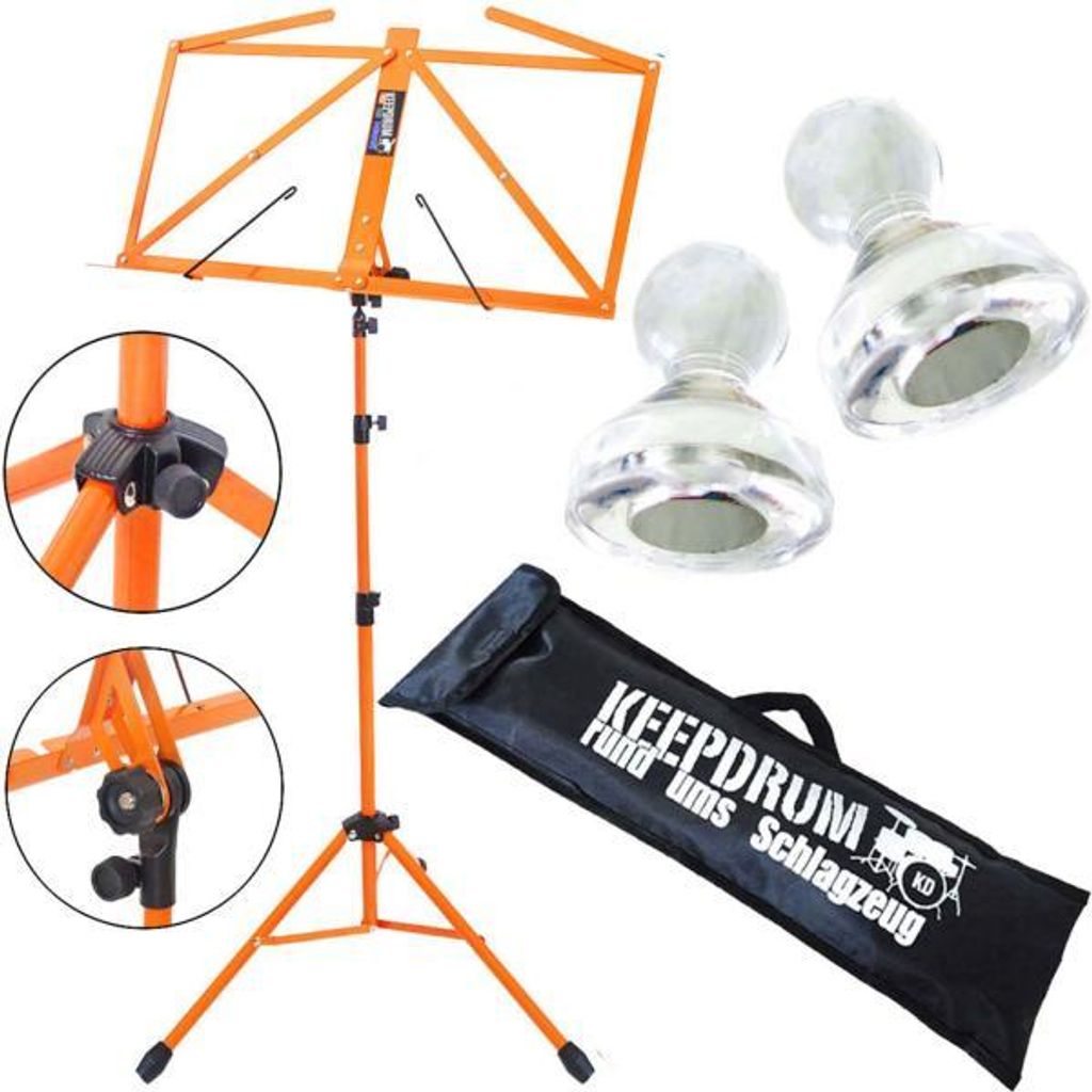 keepdrum MUS3OR Notenständer Orange mit 10 Magnete