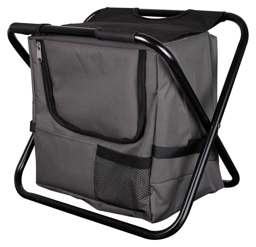 Faltbarer Anglersessel mit Kühltasche schwarz