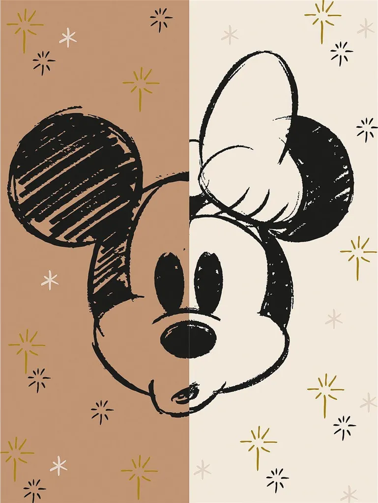 Tableau Déco Disney sur Toile 80x60 cm - Cadre Mural Moderne PM9712 Noir