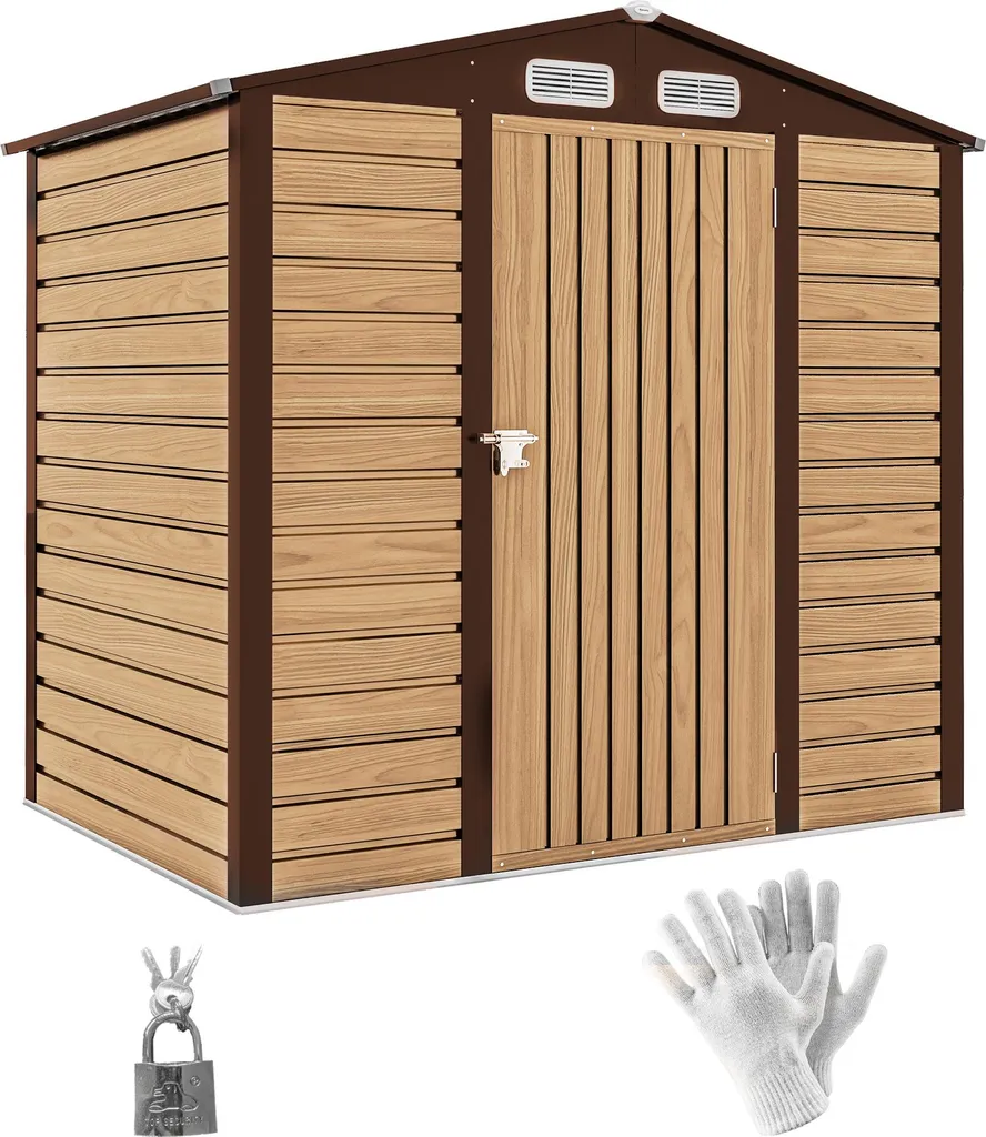 Abri à outils extérieur avec toit 2 pans et structure en acier galvanisé