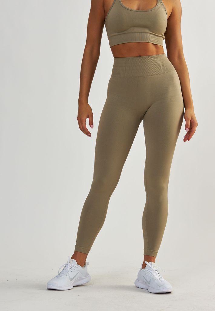 BeShaped Leggings Sportschool koningin mit hohem Bund Taupe XL
