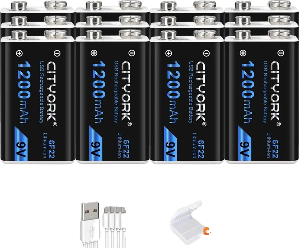 Batterie Rechargeable USB-C Haute Capacité - Lot de 12 Piles AA 1.5V