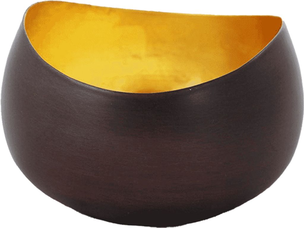Teelichtschale Goldlicht Swing, Metall, Gold, Handarbeit, Produktbild 