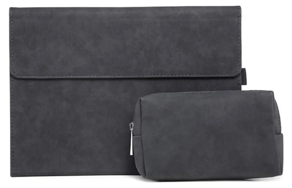 Protection cuir pour tablette 29.6x22cm avec support et étui chargeur