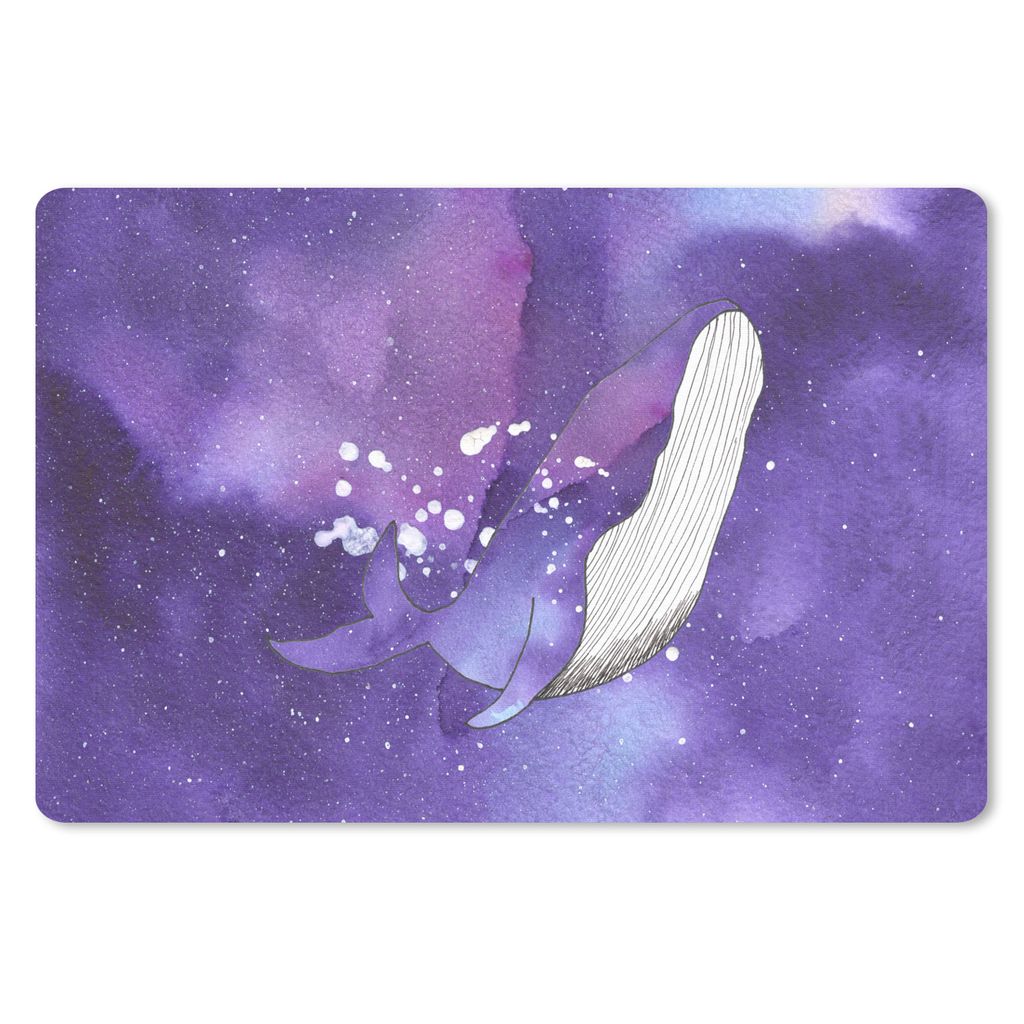 MuchoWow Schreibtischunterlage Wal - Raum - Farben 60x40 cm - XXL Mauspad - Großes Mauspad