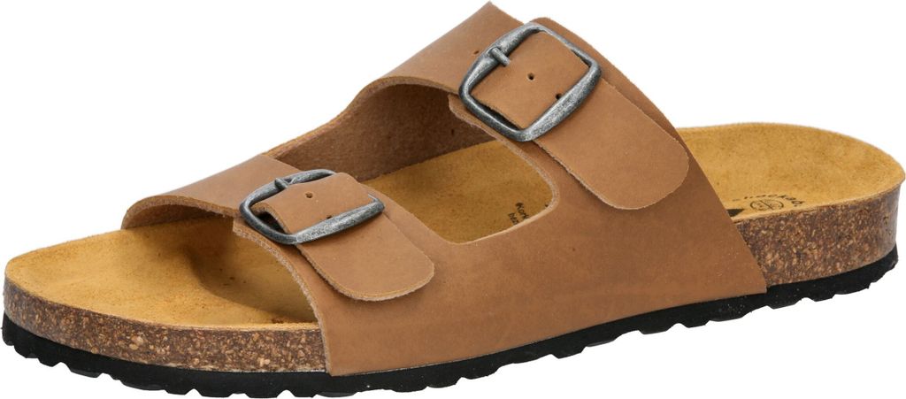 Bioline Pantolette Größe 42 mit verstellbaren Schnallen, Leder-Decksohle, dämpfungsaktiv