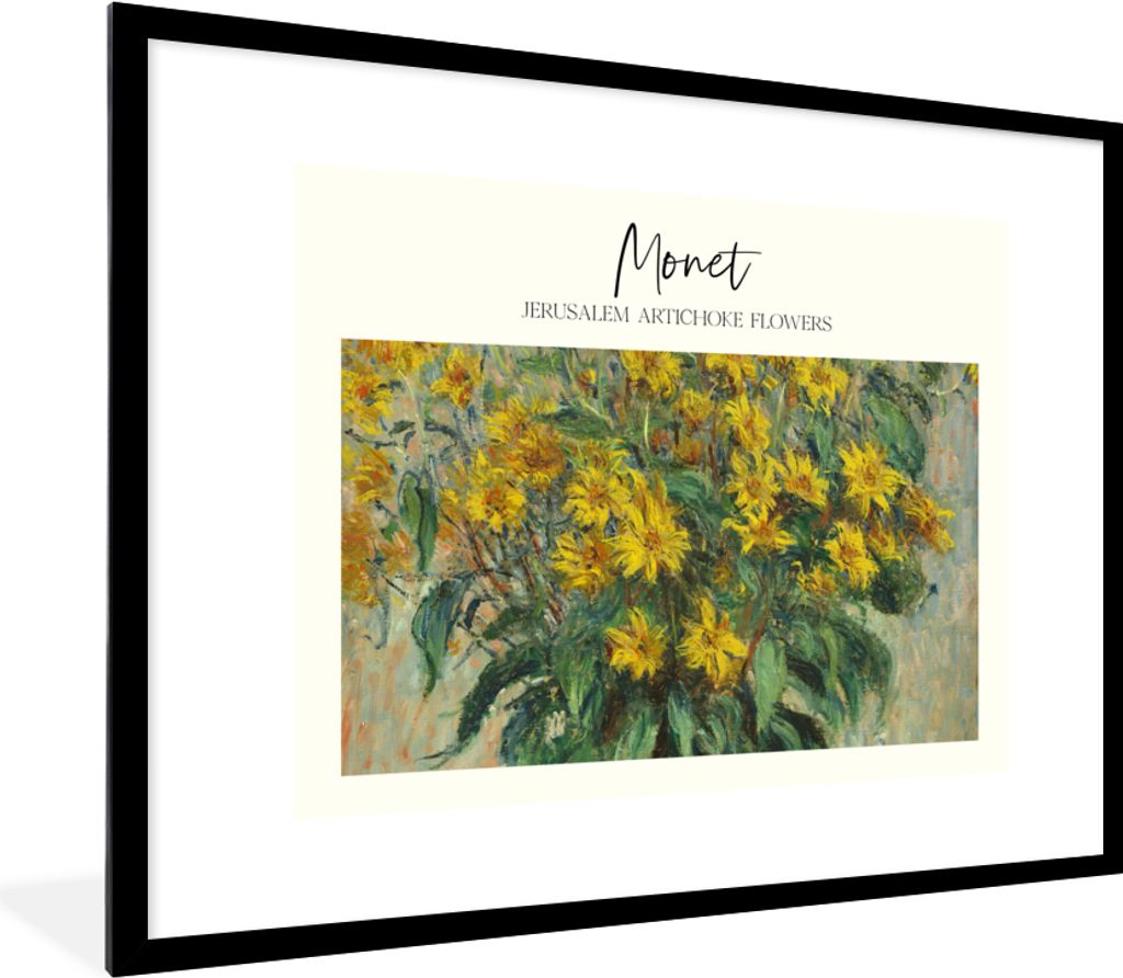 MuchoWow Gerahmtes Poster Malerei - Alte Meister - Monet 80x60 cm - Poster mit Schwarzem Bilderrahmen Wandposter Rahmen Foto Bilder - Schlafzimme...