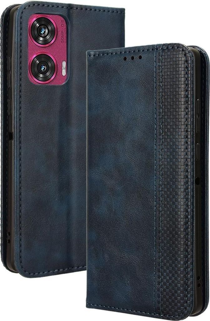 Motorola Edge 50 Fusion Hülle - Coverup Vintage Style Klapphülle - Blau