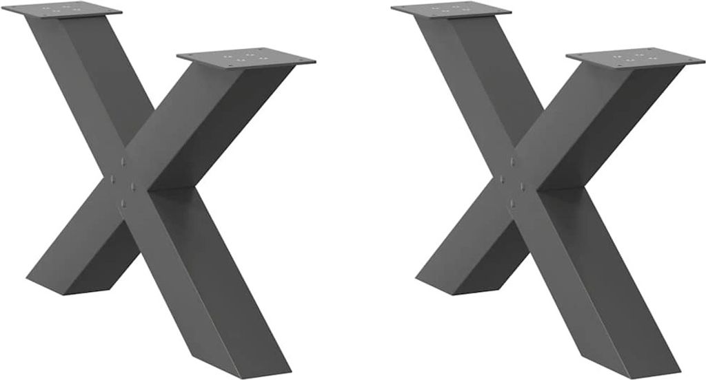 Couchtischbeine X-Form 2 Stk. Anthrazit 70x(42-43) cm Stahl