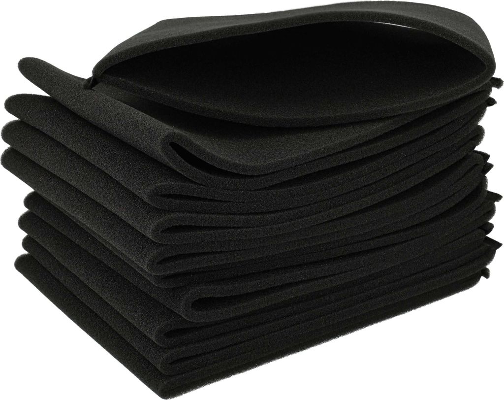 vhbw 10x Staubsaugerfilter kompatibel mit Rowenta RU 3712, RU 30, RU 33, RB 70, RU 105, RB 720, RU 100, RB 60 Staubsauger - Schaumstofffilter Schwarz