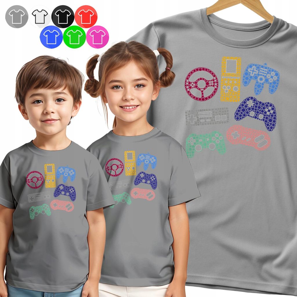 Kinder-T-Shirt - Für Den Tag Punkte Für Die Kleinen Gamer Spiel-Pads - 122 S