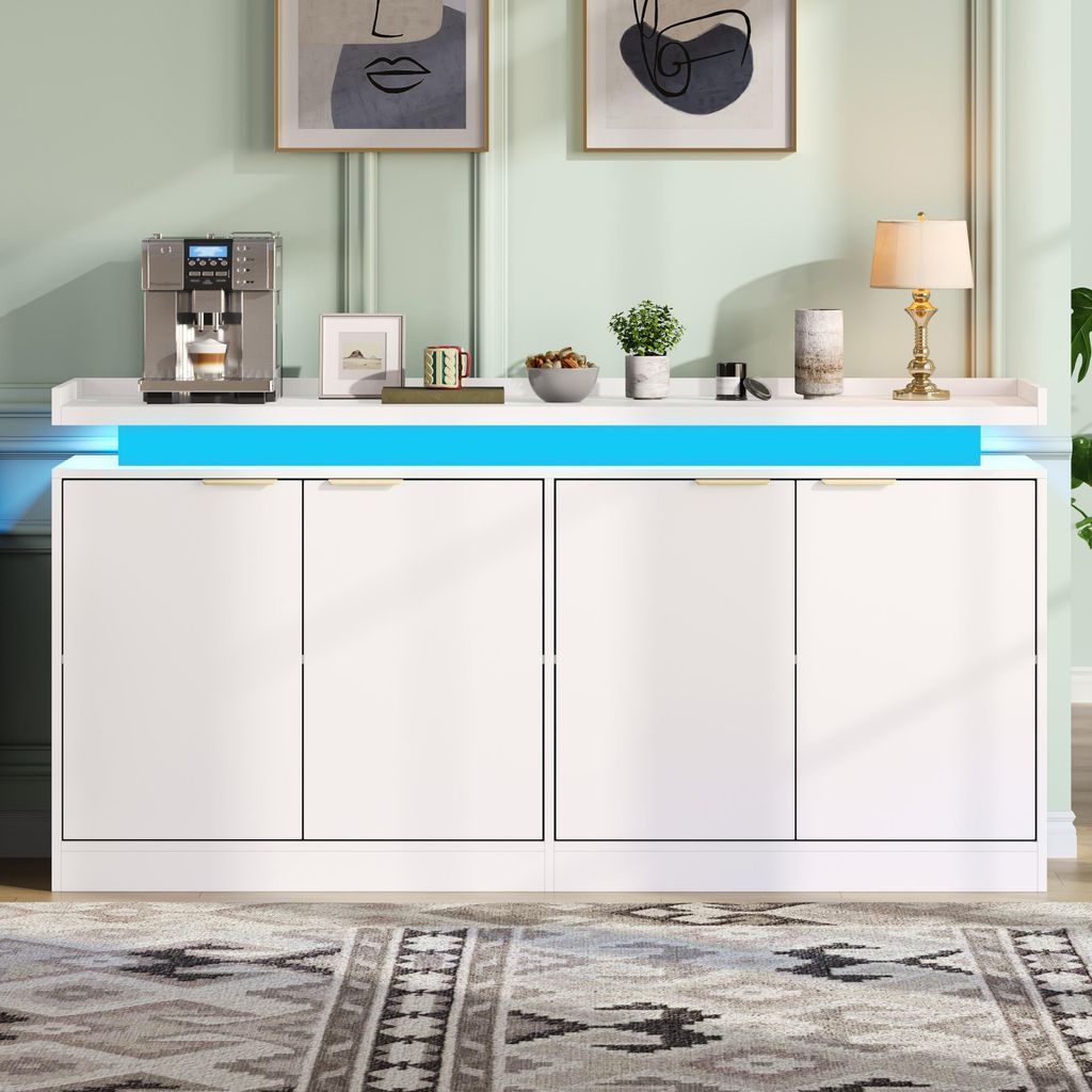 Mueble aparador Flieks con 4 puertas, iluminación LED y Imagen del producto 