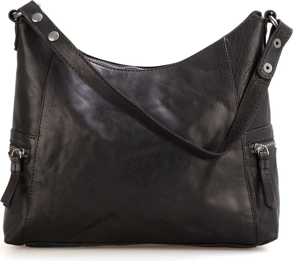 Borsa a Tracolla Spikes & Sparrow Bronco Black - Vera Pelle Vintage