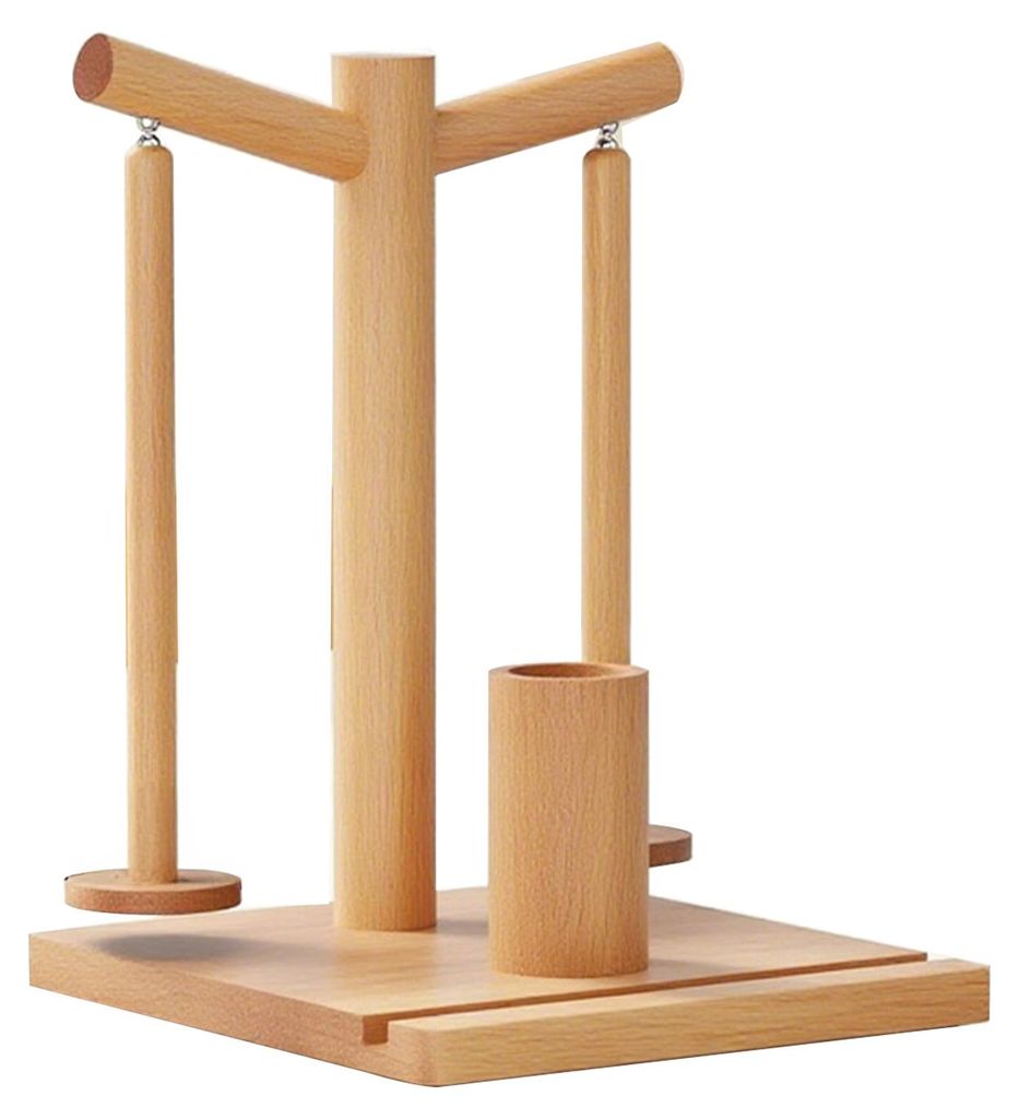Garnhalter aus Holz, magnetischer, drehbarer Garnspinner mit 2 Spindeln, Garnspender mit Handyhalterung zum Stricken und Häkeln