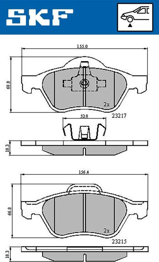 Jeu de plaquettes de frein à disque SKF compatible Laguna et Wind
