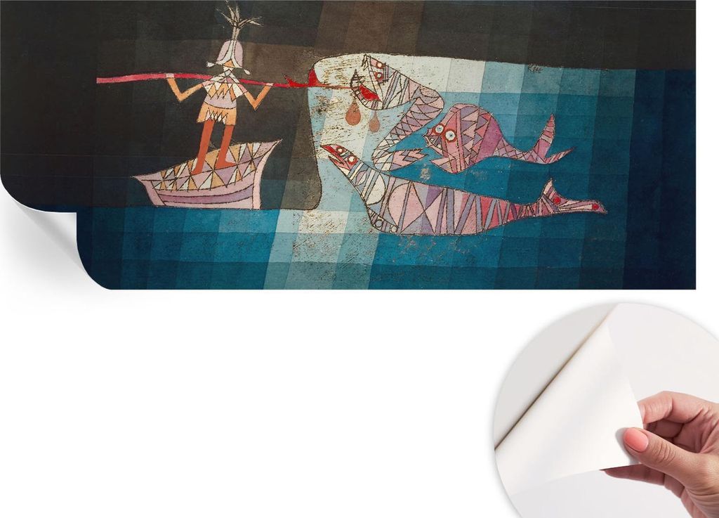 Selbstklebende Wandtapete - Dekorative Tapete für Wohnzimmer - Klebefolie für Wandbilder - Tapetenfolie für Wanddekoration - 208x146 cm - Fische...
