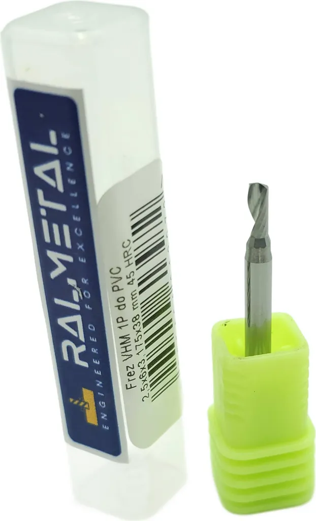 Fraise 1 dent en carbure monobloc bois et PVC 2.5x6x3.175x38 mm