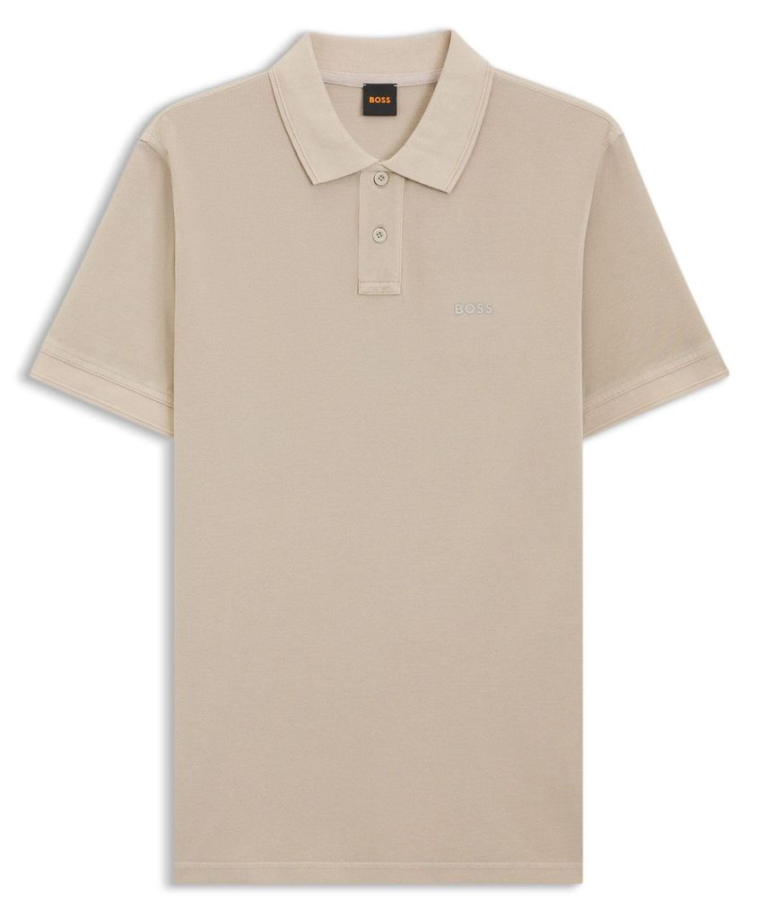 Polo BOSS Prime Regular Fit in cotone marrone chiaro a 2 Immagine del prodotto 