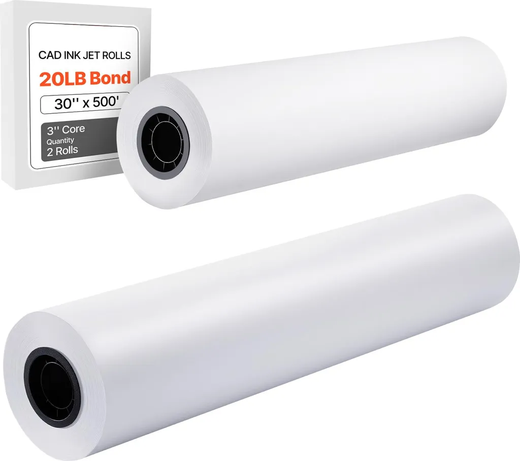 Rouleaux papier CAO 762 mm x 152,4 m haute blancheur 20 lb pack de 2